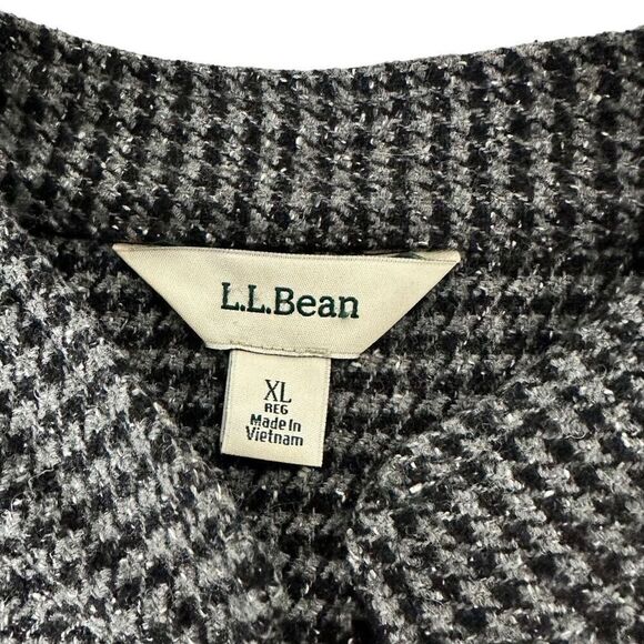 L.L. Bean Women's Houndstooth Snap Front Jacket size XL - Picture 6 of 11